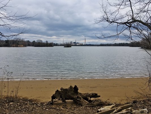 "Sandy Beach" with the coal fired power plant in the distance