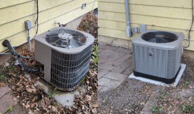 Before and after AC Replacement!