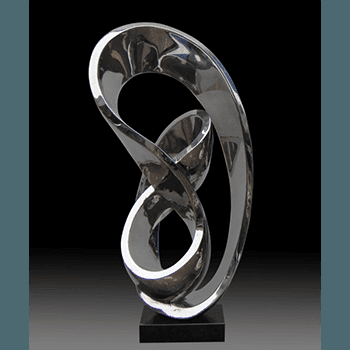 This is hand made stainless steal sculpture with marbel base.