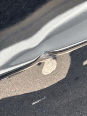 Dent in side of door