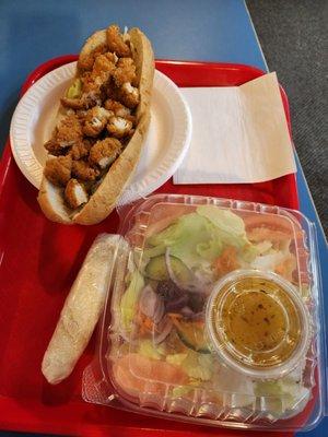 Chicken finger sub and garden salad!