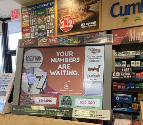 Amazing how many lottery games there are for sale at Cumberland Farms.