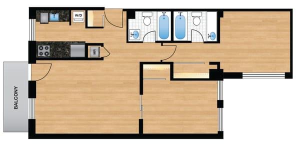 THE PRESTON Typical 2BR/2BA Floor Plan www.keenermanagement.com/the-preston/