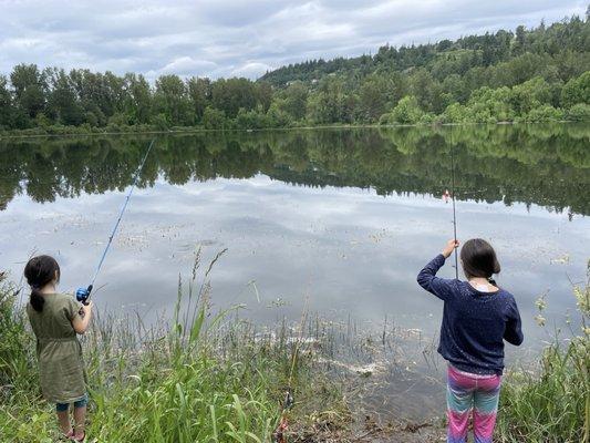 Fishing off the bank