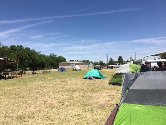 Camping near water.