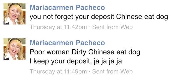 Unprofessional and unethical real estate mariacarmen pacheco admitting she kept client's deposit. Avoid using if do not want to lose money