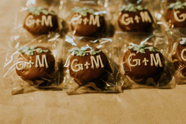 Custom Malley-Oh wedding favors