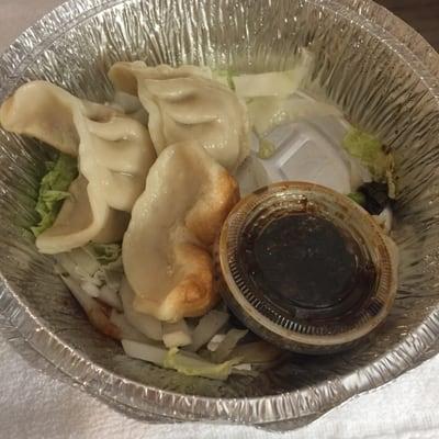 Dumplings with awesome sauce