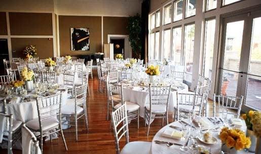 Ballroom dinner show, seats next to the veranda overlook the park