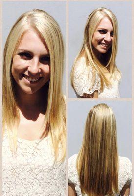 Blonde highlights long layers