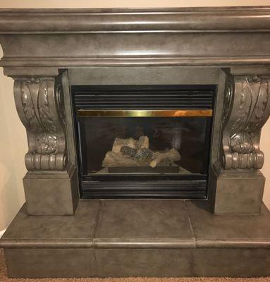 Custom finish on a fireplace