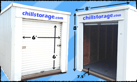 Units are 8'x8' with a 6' rollup door and a 7.5" load height!