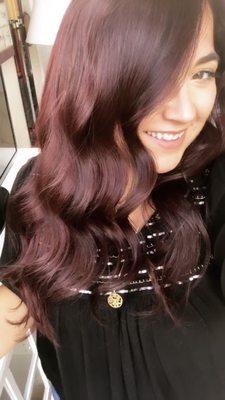 brunette to wine red... in love!