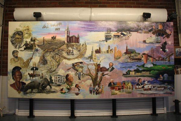 Welcome Center Mural created by internationally acclaimed artist, David Garrison, in 1989.