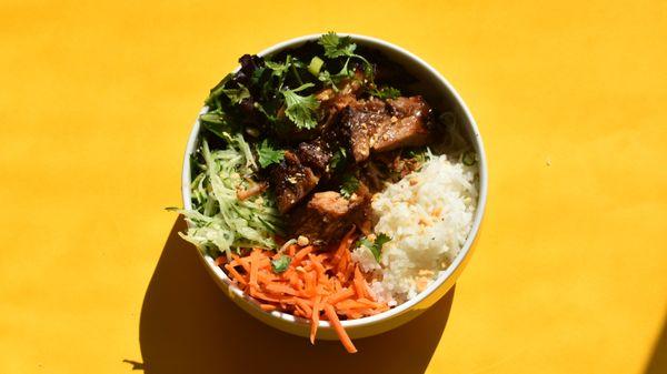 Noshery x East Side Banh Mi Roasted Caramel Pork rice bowl