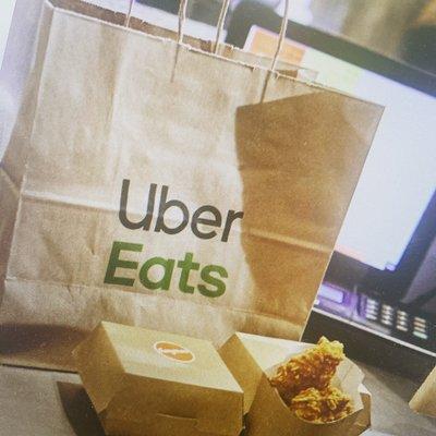 Now we deliver with Uber Eats under Krispy Kruchy chicken