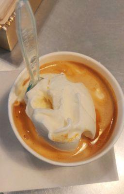 Affogato (gelato+espresso, $7)