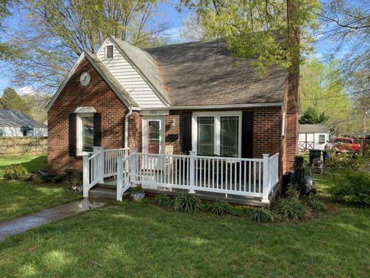 Porch gutters and some brick cleaning