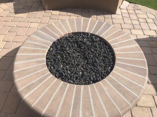 Meticulous fire pit surround.