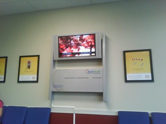 They have a nice TV to watch as you wait always on the health channel - very informative and educational! :)