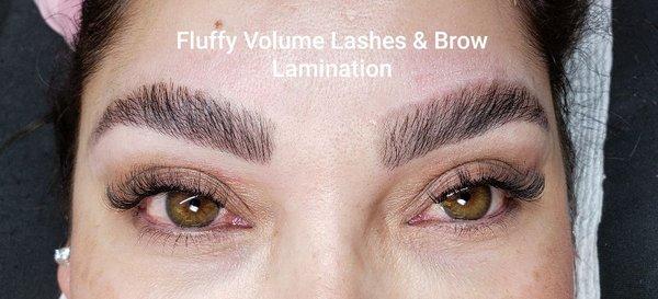 Fluffy Volume Lashes and Brow Lamination