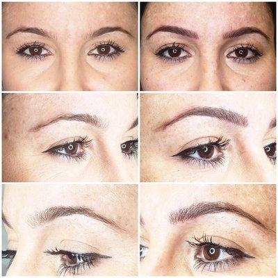 Before and after microblading