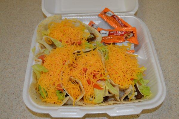 5 Tacos fully loaded at a very reasonable price.