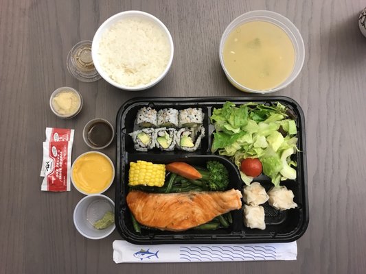 Lunch salmon teriyaki bento box