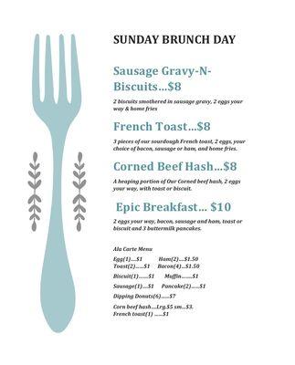 Brunch menu