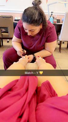 I love how detailed ladies are here, amazing . Took such a good care of me . Gracias   Get your feet and hands love on!!!