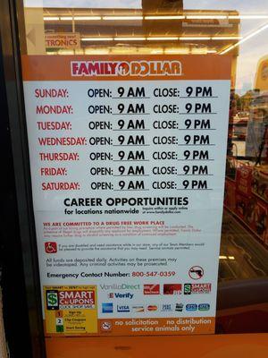 Family Dollar hours