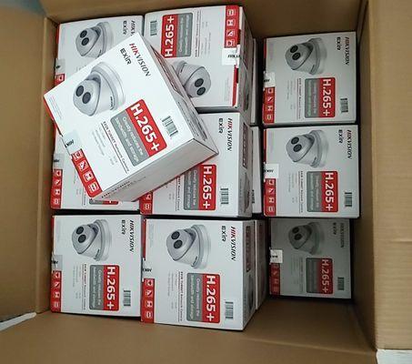 Hikvision cameras ready to get unboxed and installed.