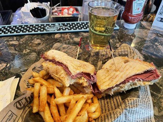 Ruben sandwich and fries.