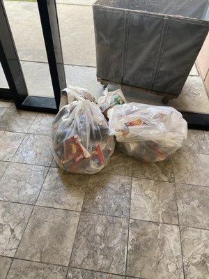 Trash in hallways by exits