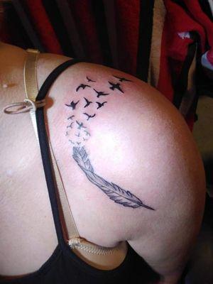 Feather with birds