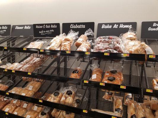 I like how they organize the bread section here. I like the ciabatta for Panini too.