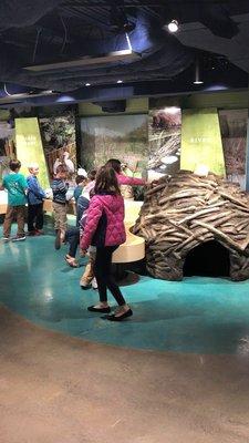 A view of children enjoying the big new display about the Great Swamp.  Really good.