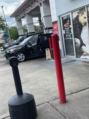 Car being vacuumed