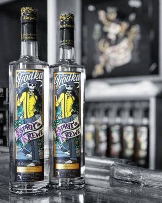 Our Esprit de Krewe Cane Vodka. Distilled from 100% Florida Molasses via original distillation. Our Most award winning product.