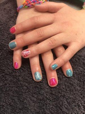 Kids manicure with stamps