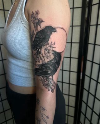 Raven tattoo by Becki