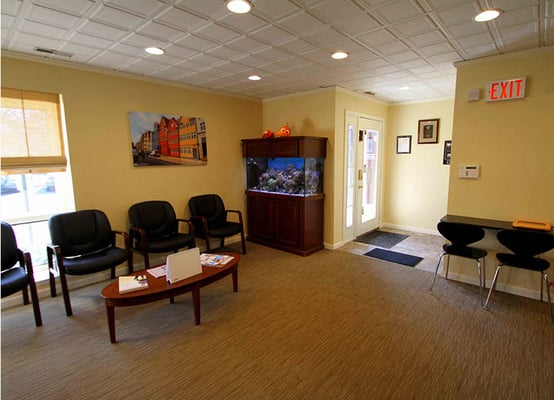 Our waiting room and saltwater fish tank