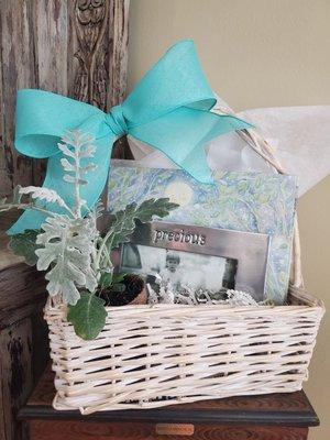 New Baby Basket with Plant