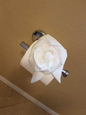 They even made a rose on my toilet paper. so cool!