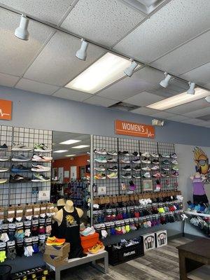 Shoe wall (full women's selections pictured)