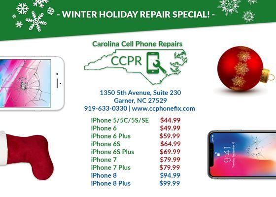 Winter Sale on all Cell Phone Repairs!!!