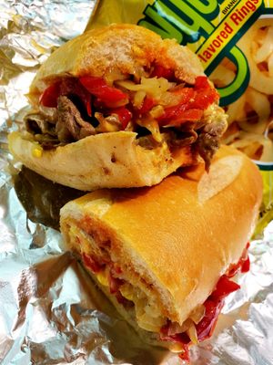 Shake Hands with Beef!! The "Boardwalk" Ribeye Cheese Steak Sandwich!!