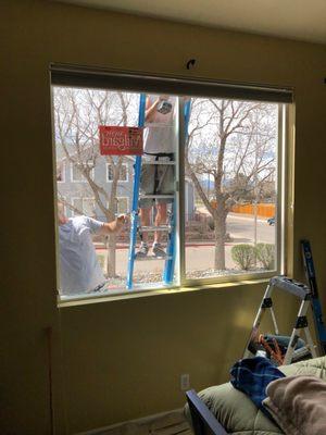 Replacing a damaged window.