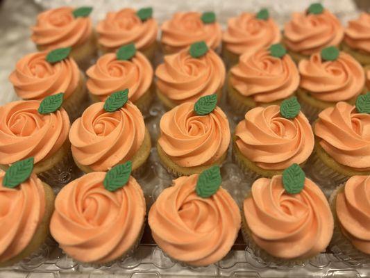 Peach theme cupcakes