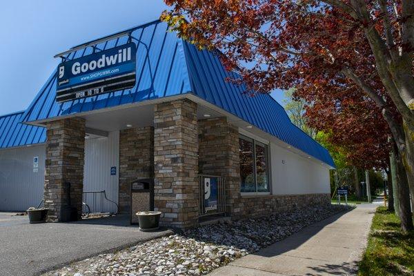 Front Entrance of Goodwill Northern Michigan's Charlevoix Thirft Store and Donation Center.